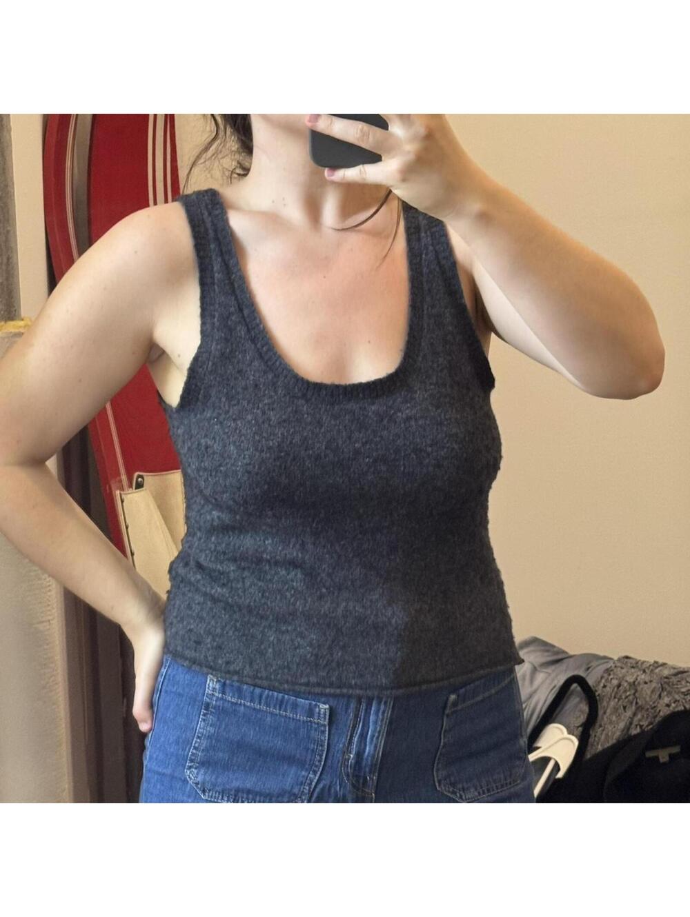 American Vintage Women's Grey Vests-tanks-cami